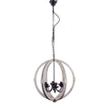 Calder Wooden Orb Shape Chandelier With Metal