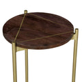 Brita 12 Inch Cocktail Accent Table, Round Wood