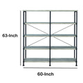 63 Inch Industrial 4 Tier Bookshelf,