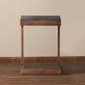 26 Inch Handcrafted Mango Wood Side End Table, Open brown-solid wood