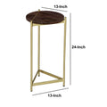 Brita 12 Inch Cocktail Accent Table, Round Wood