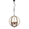 Calder Wooden Orb Shape Chandelier With Metal