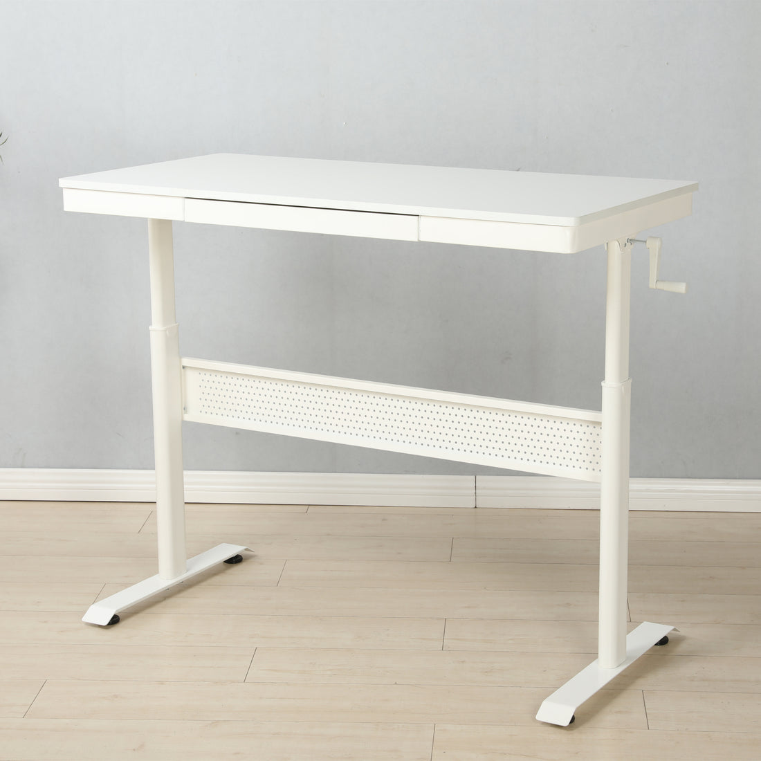 White Tabletop 48 x 24 InchesStanding Desk with Metal white-mdf-steel