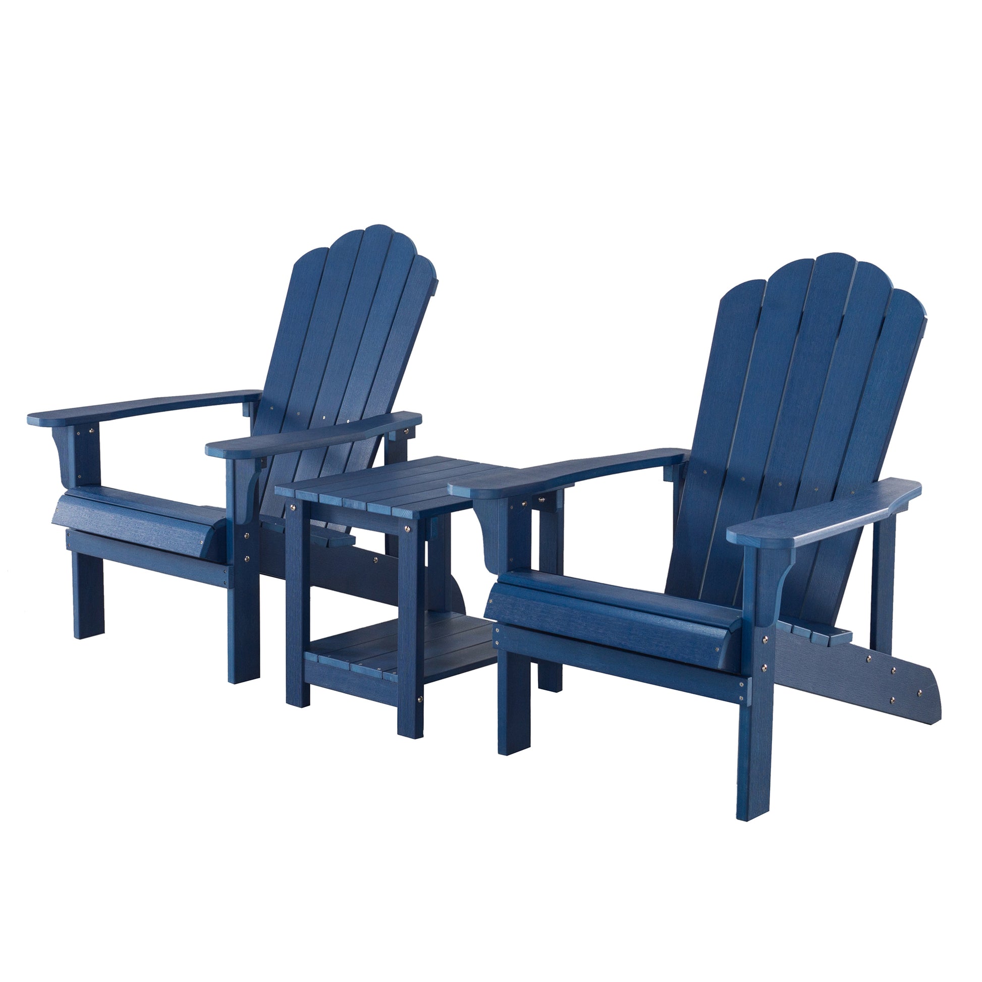 Key West 3 Piece Outdoor Patio All Weather Plastic blue-polyethylene