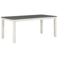 Retro Style 7 Piece Dining Table Set with white+gray-solid wood