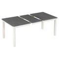 Retro Style 7 Piece Dining Table Set with white+gray-solid wood