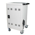 Mobile Charging Cart and Cabinet for Tablets Laptops antique white-steel