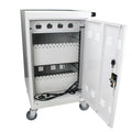 Mobile Charging Cart and Cabinet for Tablets Laptops antique white-steel