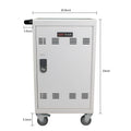 Mobile Charging Cart and Cabinet for Tablets Laptops antique white-steel