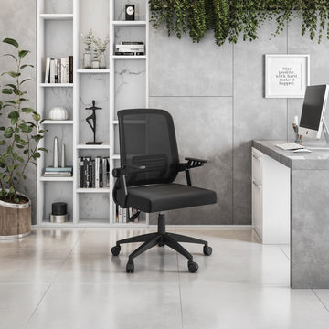 Techni Mobili Ergonomic Office Mesh Chair, Black