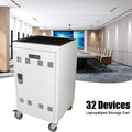 Mobile Charging Cart and Cabinet for Tablets Laptops antique white-steel