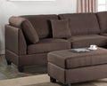 Chocolate Color 3pcs Sectional Living Room Furniture chocolate-primary living space-cushion