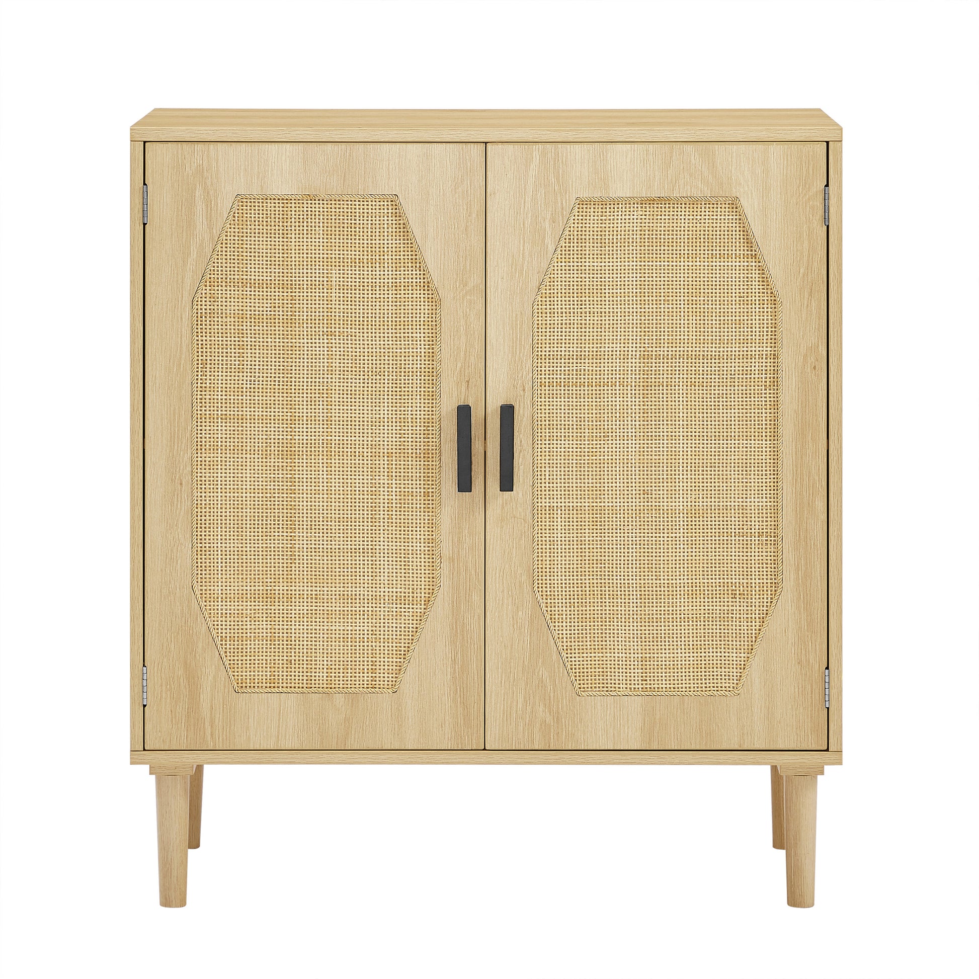 Kitchen storage cabinets with rattan decorative doors natural-particle board