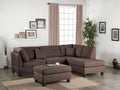 Chocolate Color 3pcs Sectional Living Room Furniture chocolate-primary living space-cushion