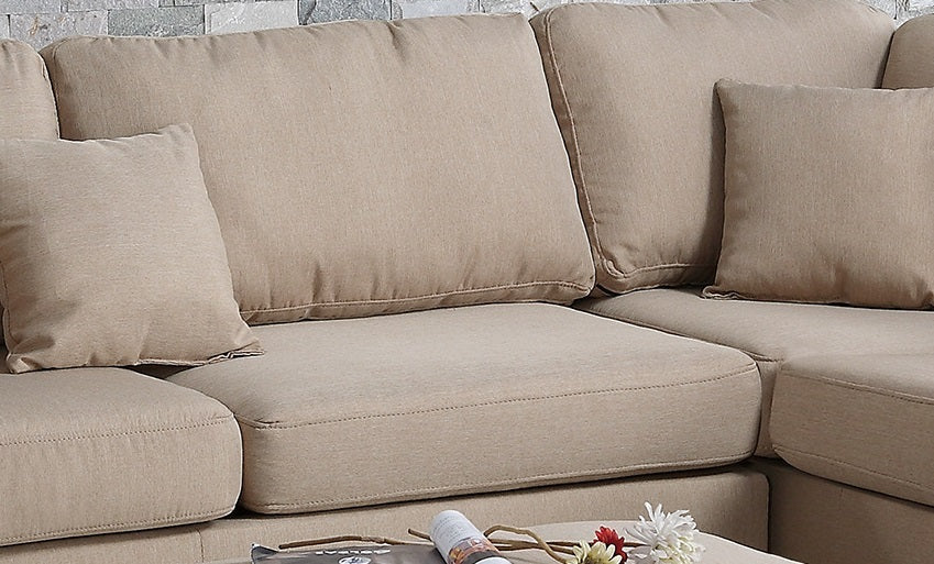 Sand Color 3pcs Sectional Living Room Furniture desert sand-wood-primary living space-cushion