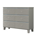 Champagne Silver Rubber Wood Dresser with 6 Drawers champagne-solid wood+mdf