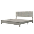 Champagne Silver Platform Bed Solid Rubber Wood Frame champagne-solid wood+mdf