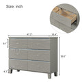 Champagne Silver Rubber Wood Dresser with 6 Drawers champagne-solid wood+mdf