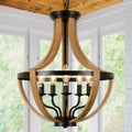 5 Light Faux Wood Farmhouse Chandelier