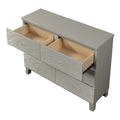 Champagne Silver Rubber Wood Dresser with 6 Drawers champagne-solid wood+mdf