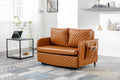 COOLMORE Convertible Sleeper Sofa Bed, Modern Velvet brown-pu