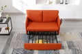 COOLMORE Convertible Sleeper Sofa Bed, Modern Velvet orange-linen