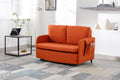 COOLMORE Convertible Sleeper Sofa Bed, Modern Velvet orange-linen