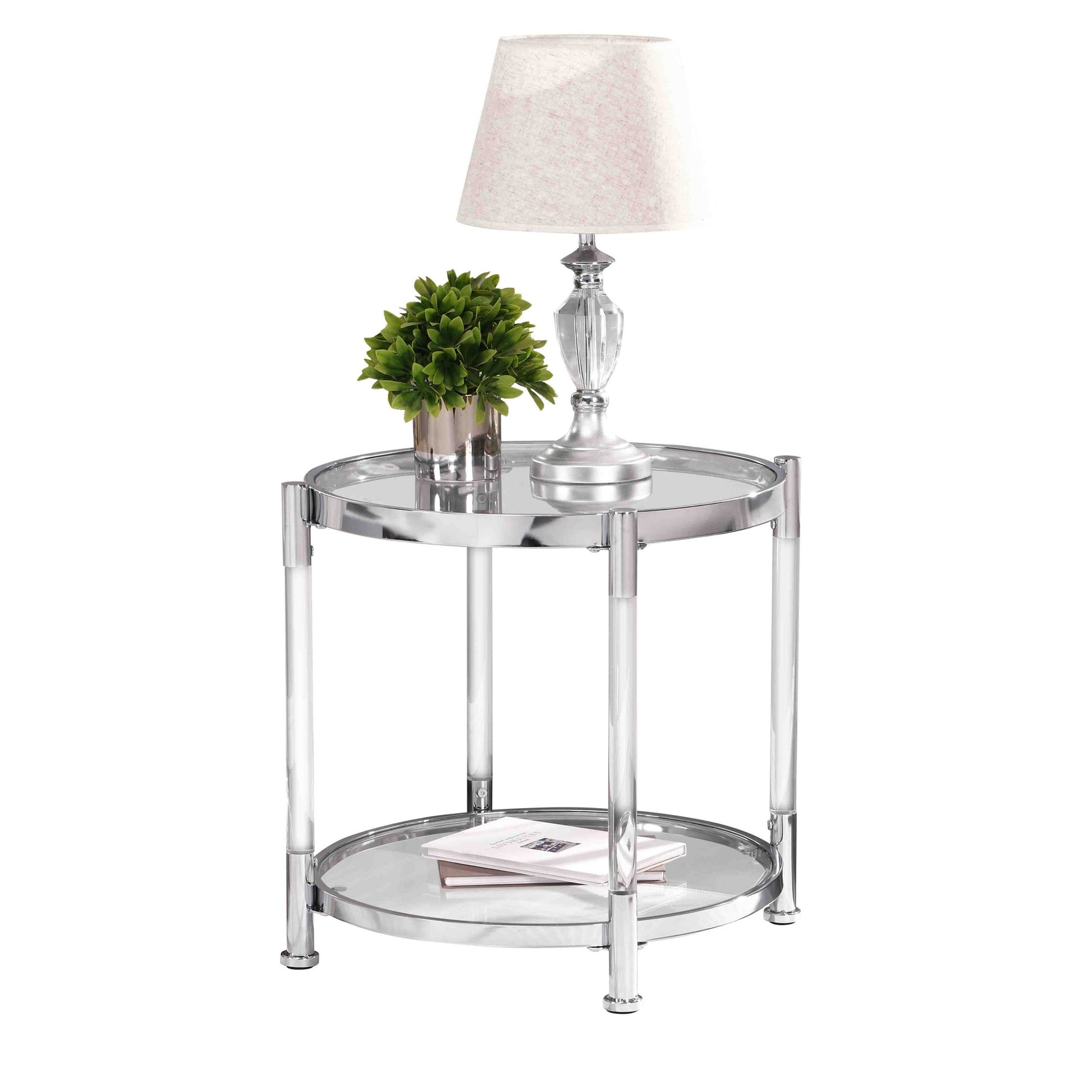 W82153571 Contemporary Acrylic End Table, Side