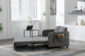 COOLMORE Convertible Sleeper Sofa Bed, Modern Velvet light grey-linen