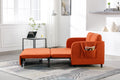 COOLMORE Convertible Sleeper Sofa Bed, Modern Velvet orange-linen