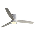 52 Inch 18W LED Ceiling Fan With Dimmable 6 Speed silver-metal & wood