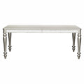 Glamorous Silver Finish Dining Set 5pc Dining Table 4x silver-seats 4-dining