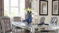 Glamorous Silver Finish Dining Set 5pc Dining Table 4x silver-seats 4-dining