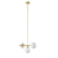 3 Light Chandelier with Frosted Glass Globe Bulbs gold-iron