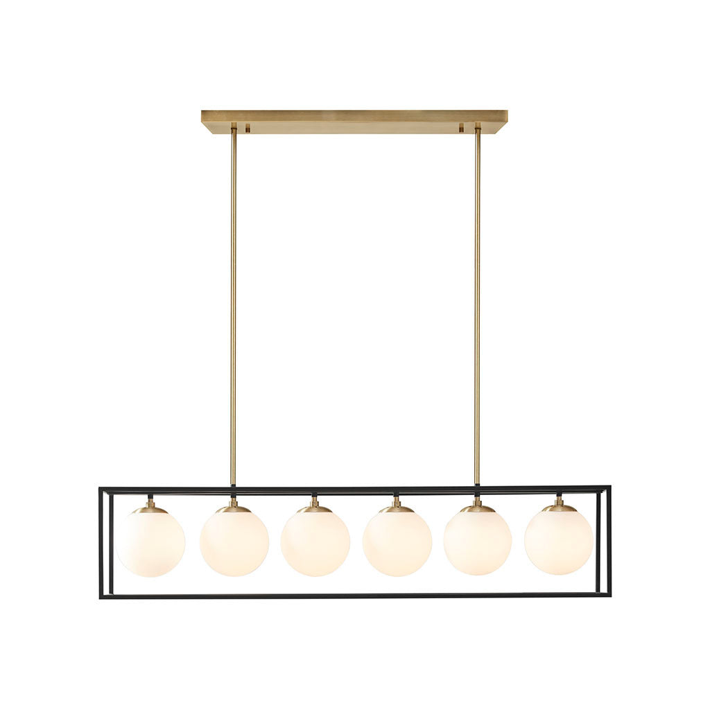 Helena 6 Light Frosted Glass Globe Linear