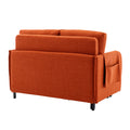 COOLMORE Convertible Sleeper Sofa Bed, Modern Velvet orange-linen