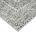 Moroccan Bordered Global Woven Area Rug grey+cream-polyester