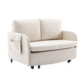 COOLMORE Convertible Sleeper Sofa Bed, Modern Velvet beige-linen