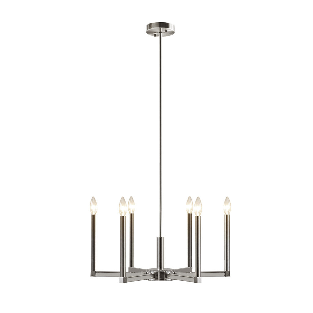 6 Light Contemporary Candelabra Styled Chandelier