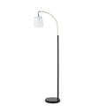 Arched Metal Floor Lamp with Frosted Glass Shade matte black base+frosted shade-iron