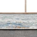 Medallion Woven Area Rug blue-polyester