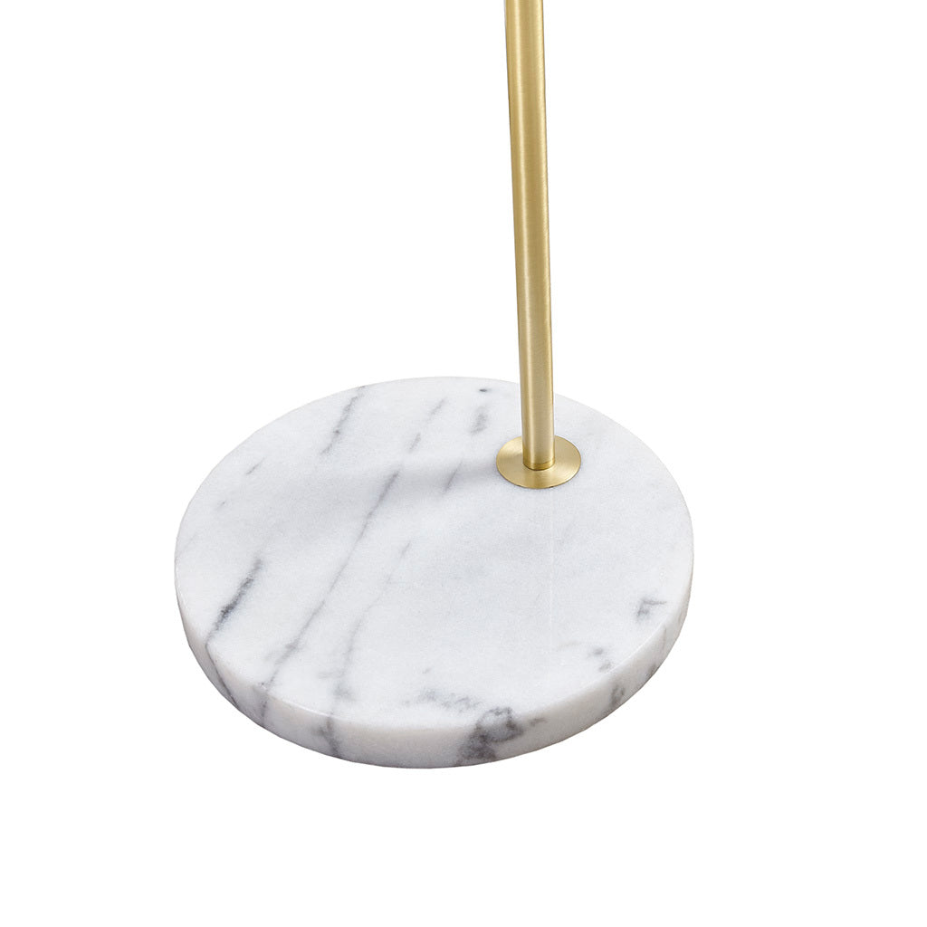 Arched Floor Lamp with Marble Base gold-cotton