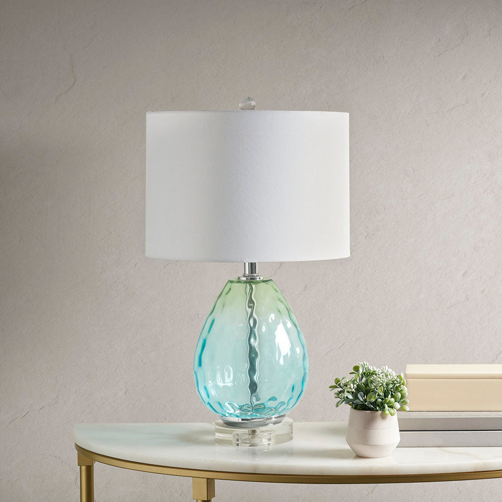 Ombre Glass Table Lamp blue-cotton