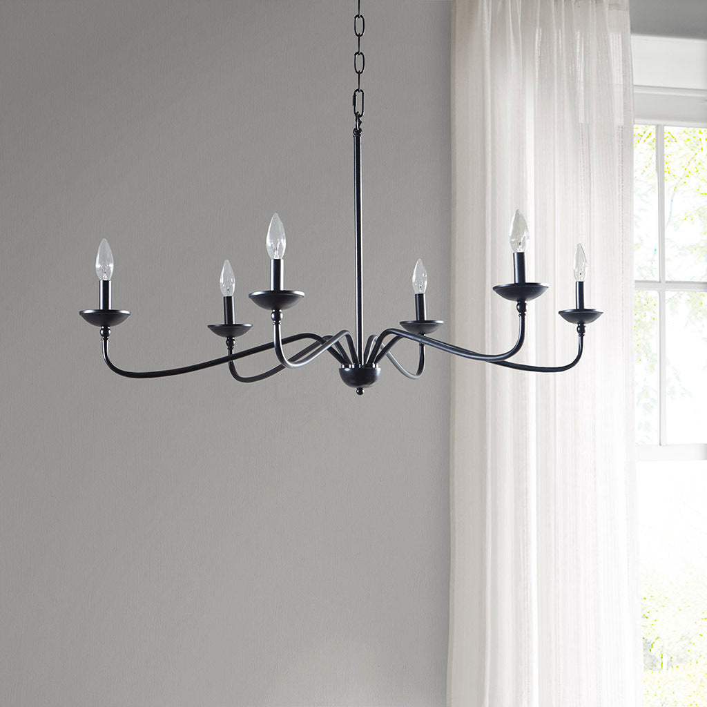 Brighton 6 Light Farmhouse Metal Chandelier