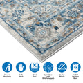 Medallion Woven Area Rug blue-polyester