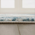 Abstract Area Rug cream+blue-polyester