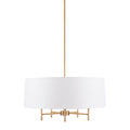 5 Light White Drum Shade Chandelier gold-cotton