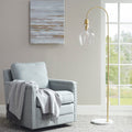 Arched Floor Lamp with Marble Base gold-cotton