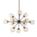 Paige 12 Light Chandelier with Oversized Globe Bulbs bronze-cotton