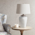 Ceramic Table Lamp white-polyester